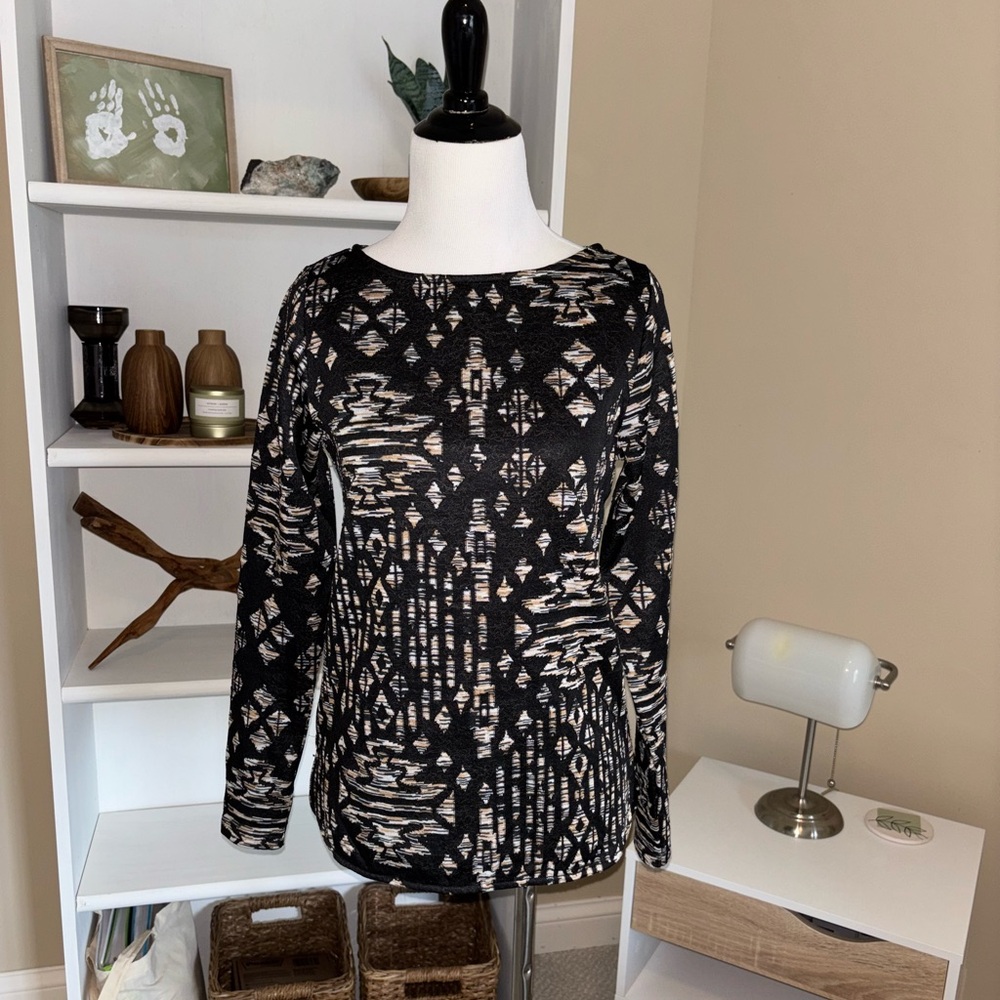 Patterned Black and Tan Top - H&M
